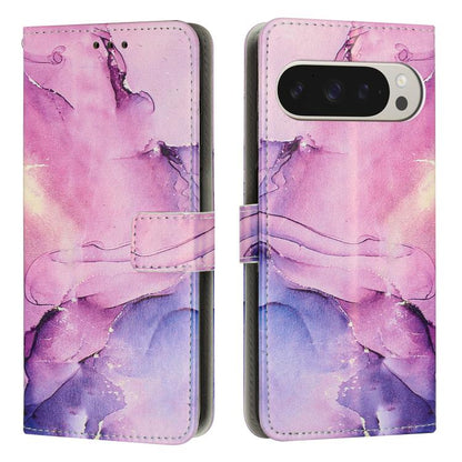 Painted Marble Pattern Leather Phone Case, For Google Pixel 11 Pro XL, For Google Pixel 11 / 11 Pro, For Google Pixel 10a, For Google Pixel 9A, For Google Pixel 9 Pro XL, For Google Pixel 9, For Google Pixel 8A