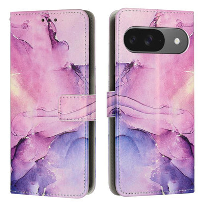 Painted Marble Pattern Leather Phone Case, For Google Pixel 11 Pro XL, For Google Pixel 11 / 11 Pro, For Google Pixel 10a, For Google Pixel 9A, For Google Pixel 9 Pro XL, For Google Pixel 9, For Google Pixel 8A