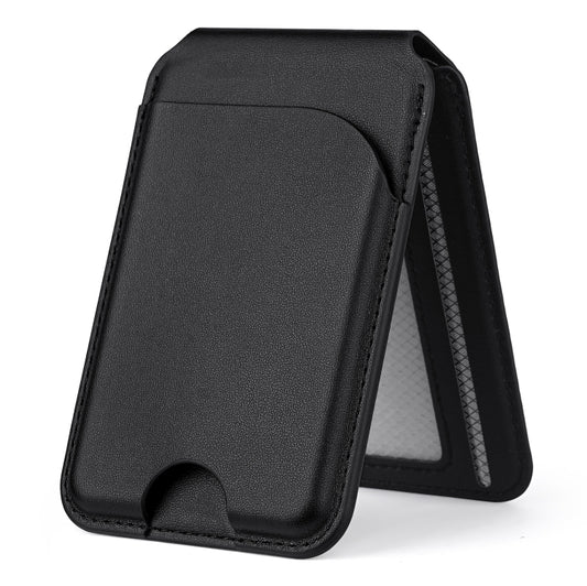 Two-fold Rotating Phone Holder MagSafe Leather Card Bag, Two-fold Rotating