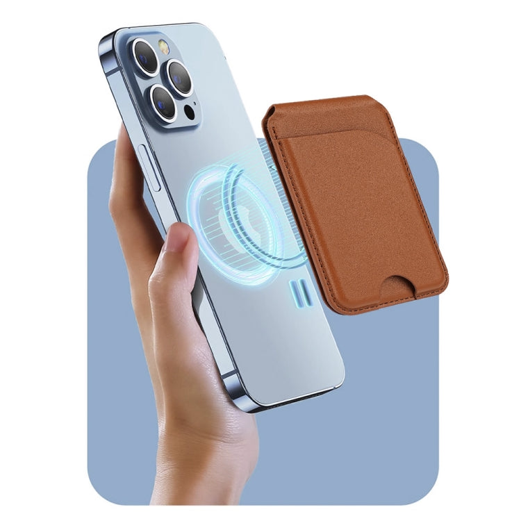 Two-fold Rotating Phone Holder MagSafe Leather Card Bag, Two-fold Rotating