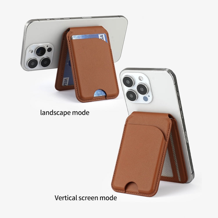 Two-fold Rotating Phone Holder MagSafe Leather Card Bag, Two-fold Rotating