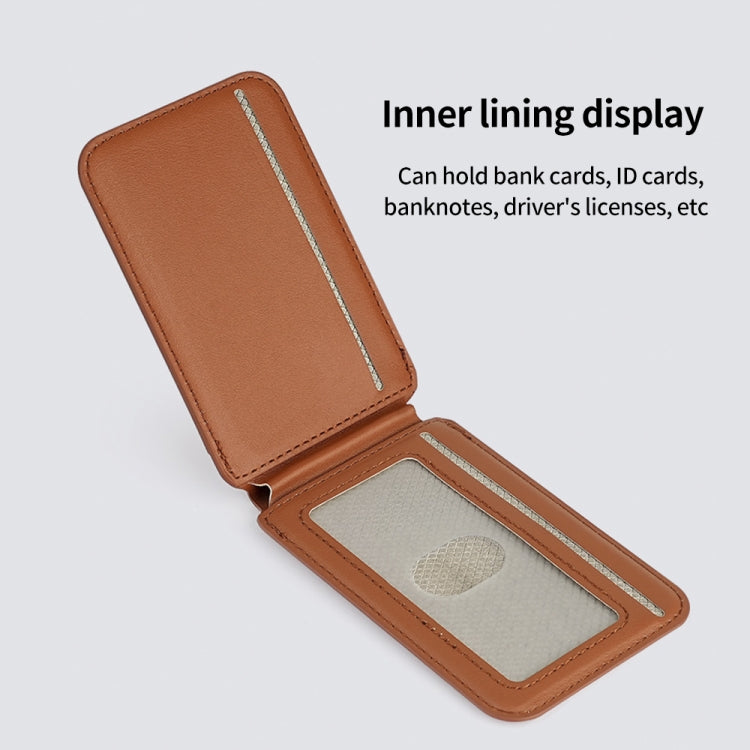 Two-fold Rotating Phone Holder MagSafe Leather Card Bag, Two-fold Rotating