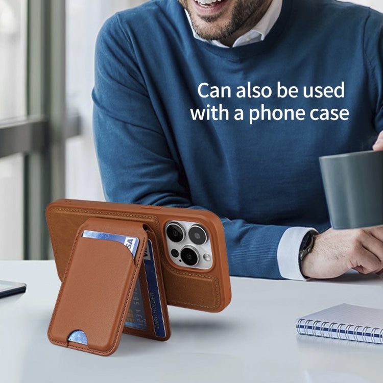 Two-fold Rotating Phone Holder MagSafe Leather Card Bag, Two-fold Rotating