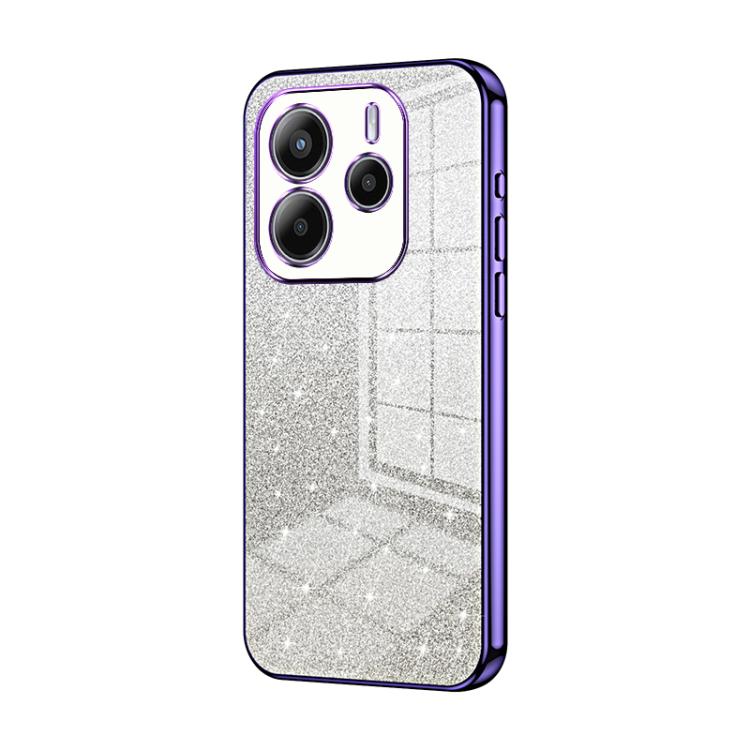 Gradient Glitter Powder Electroplated Phone Case, For Redmi K80, For Redmi Note 14 4G 163.25mm