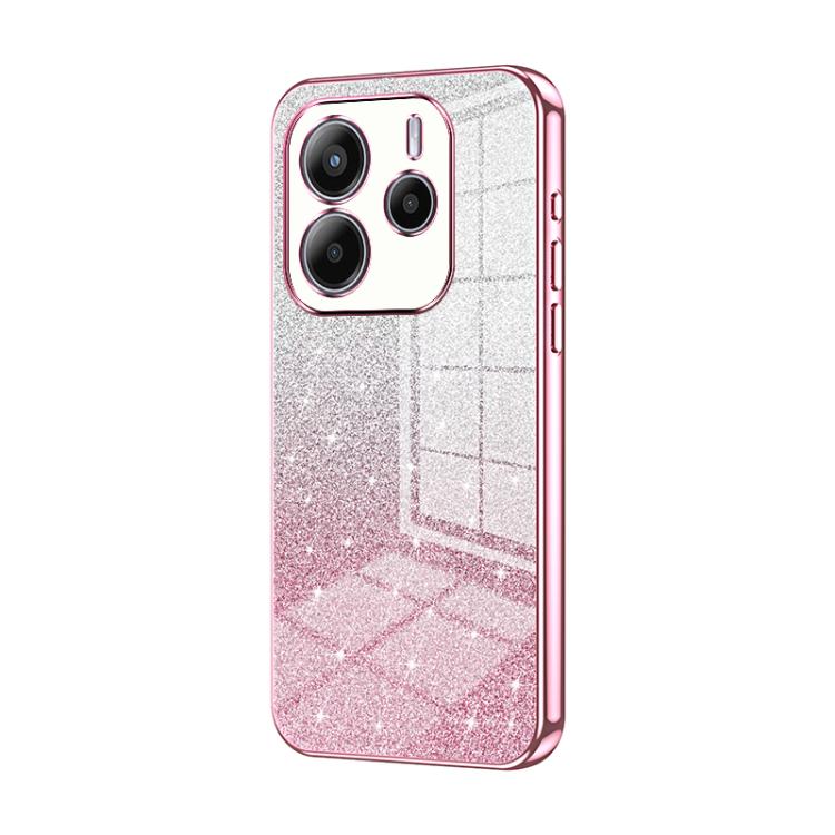 Gradient Glitter Powder Electroplated Phone Case, For Redmi K80, For Redmi Note 14 4G 163.25mm