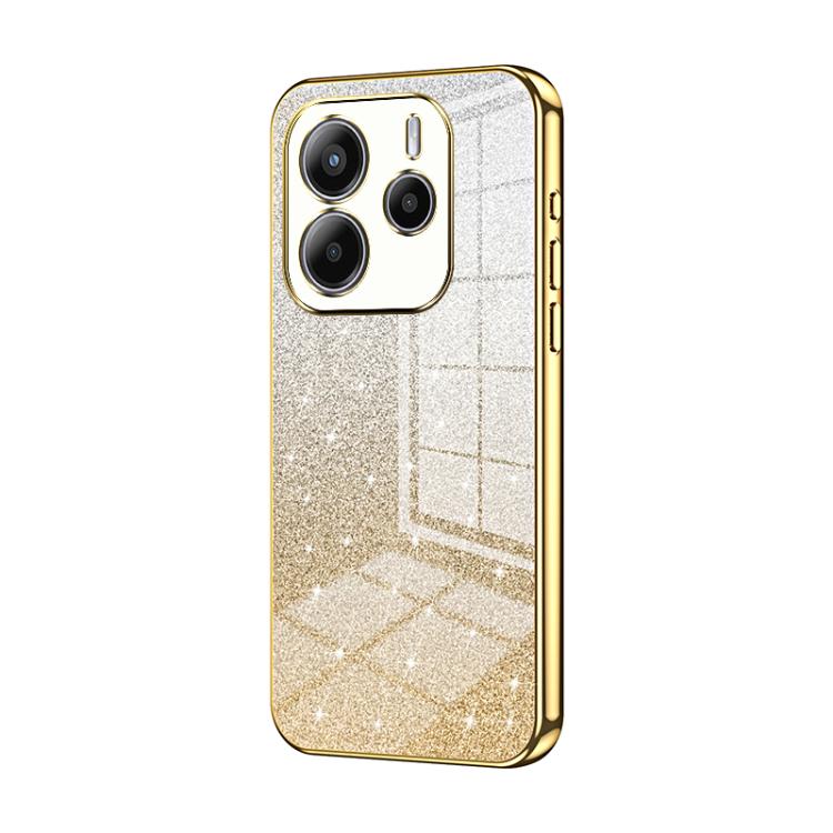 Gradient Glitter Powder Electroplated Phone Case, For Redmi K80, For Redmi Note 14 4G 163.25mm