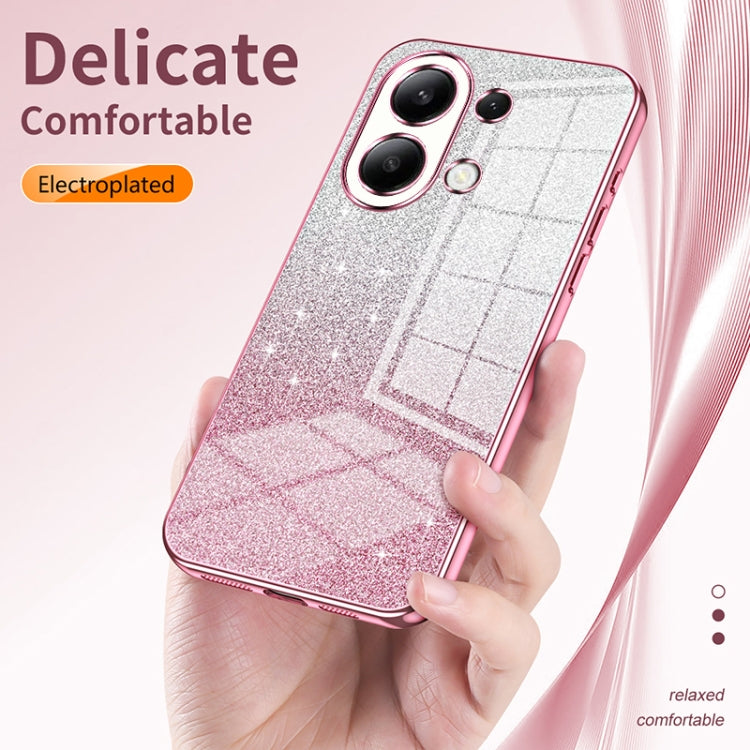 Gradient Glitter Powder Electroplated Phone Case, For Redmi K80, For Redmi Note 14 4G 163.25mm