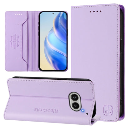 RC01 Dual-Folded Magnetic Suction RFID Leather Phone Case, For Nothing Phone 4a Pro, For Nothing Phone 4a, For Nothing CMF Phone 1, For Nothing Phone 2a