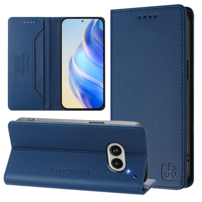 RC01 Dual-Folded Magnetic Suction RFID Leather Phone Case, For Nothing Phone 4a Pro, For Nothing Phone 4a, For Nothing CMF Phone 1, For Nothing Phone 2a