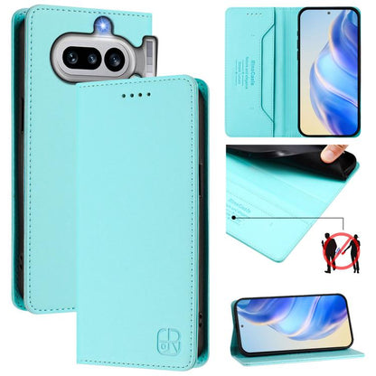 RC01 Dual-Folded Magnetic Suction RFID Leather Phone Case, For Nothing Phone 4a Pro, For Nothing Phone 4a, For Nothing CMF Phone 1, For Nothing Phone 2a