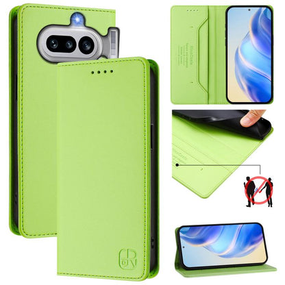 RC01 Dual-Folded Magnetic Suction RFID Leather Phone Case, For Nothing Phone 4a Pro, For Nothing Phone 4a, For Nothing CMF Phone 1, For Nothing Phone 2a
