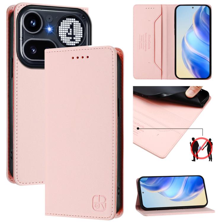 RC01 Dual-Folded Magnetic Suction RFID Leather Phone Case, For Nothing Phone 4a Pro, For Nothing Phone 4a, For Nothing CMF Phone 1, For Nothing Phone 2a