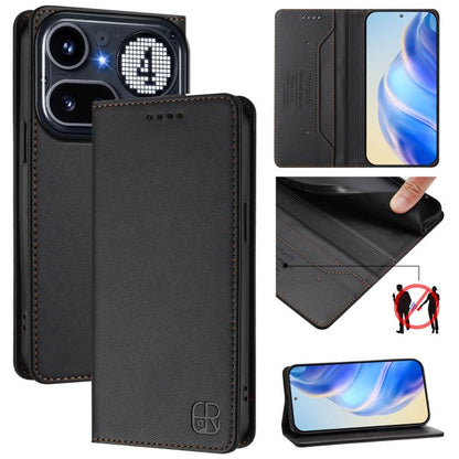 RC01 Dual-Folded Magnetic Suction RFID Leather Phone Case, For Nothing Phone 4a Pro, For Nothing Phone 4a, For Nothing CMF Phone 1, For Nothing Phone 2a