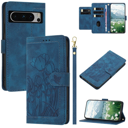 Tulips Embossed Leather Phone Case with Lanyard, For Google Pixel 11 Pro XL, For Google Pixel 11 / 11 Pro, For Google Pixel 10a, For Google Pixel 10 Pro XL, For Google Pixel 10, For Google Pixel 9a, For Google Pixel 9 Pro XL, For Google Pixel 9 / 9 Pro...