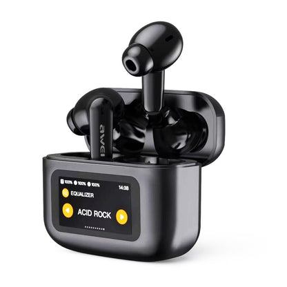 awei T56 ANC Noise Reduction Wireless Bluetooth Earphone with LED Touch Screen