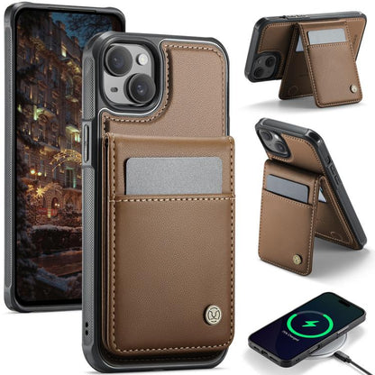 JEEHOOD J06 British Style RFID MagSafe Card Bag PU Phone Case