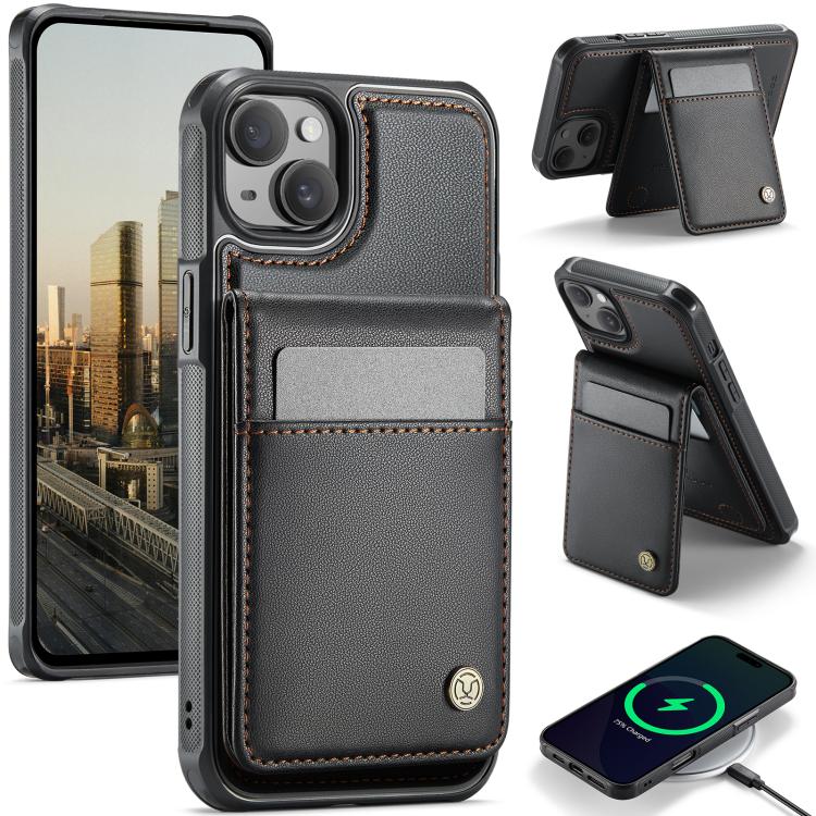 JEEHOOD J06 British Style RFID MagSafe Card Bag PU Phone Case