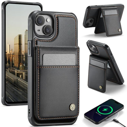 JEEHOOD J06 British Style RFID MagSafe Card Bag PU Phone Case