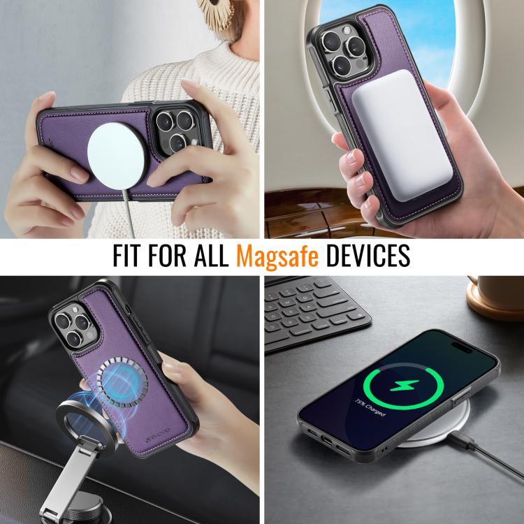 JEEHOOD J06 British Style RFID MagSafe Card Bag PU Phone Case