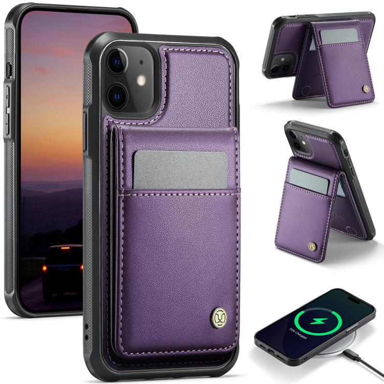 JEEHOOD J06 British Style RFID MagSafe Card Bag PU Phone Case
