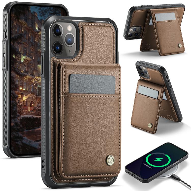 JEEHOOD J06 British Style RFID MagSafe Card Bag PU Phone Case
