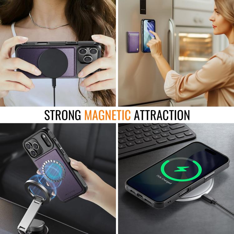 JEEHOOD J06 British Style RFID MagSafe Card Bag PU Phone Case