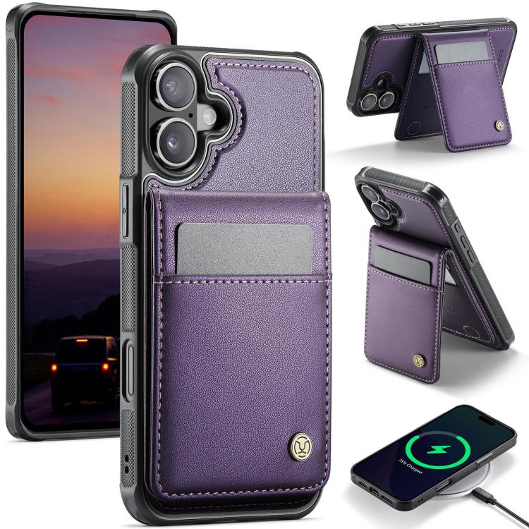 JEEHOOD J06 British Style RFID MagSafe Card Bag PU Phone Case, For iPhone 17e / 16e, For iPhone 17 Pro Max, For iPhone 17 Pro, For iPhone 17, For iPhone Air, For iPhone 16 Pro Max, For iPhone 16 Pro, For iPhone 16 Plus, For iPhone 16                   ...