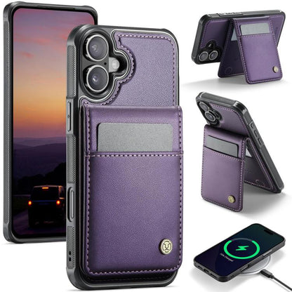 JEEHOOD J06 British Style RFID MagSafe Card Bag PU Phone Case, For iPhone 17e / 16e, For iPhone 17 Pro Max, For iPhone 17 Pro, For iPhone 17, For iPhone Air, For iPhone 16 Pro Max, For iPhone 16 Pro, For iPhone 16 Plus, For iPhone 16                   ...