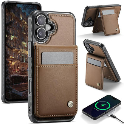 JEEHOOD J06 British Style RFID MagSafe Card Bag PU Phone Case, For iPhone 17e / 16e, For iPhone 17 Pro Max, For iPhone 17 Pro, For iPhone 17, For iPhone Air, For iPhone 16 Pro Max, For iPhone 16 Pro, For iPhone 16 Plus, For iPhone 16                   ...