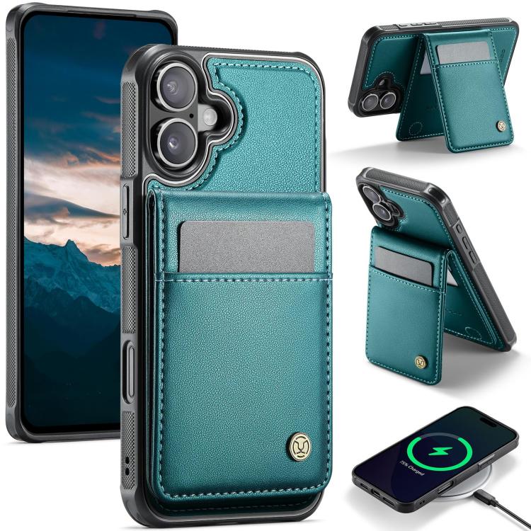 JEEHOOD J06 British Style RFID MagSafe Card Bag PU Phone Case, For iPhone 17e / 16e, For iPhone 17 Pro Max, For iPhone 17 Pro, For iPhone 17, For iPhone Air, For iPhone 16 Pro Max, For iPhone 16 Pro, For iPhone 16 Plus, For iPhone 16                   ...