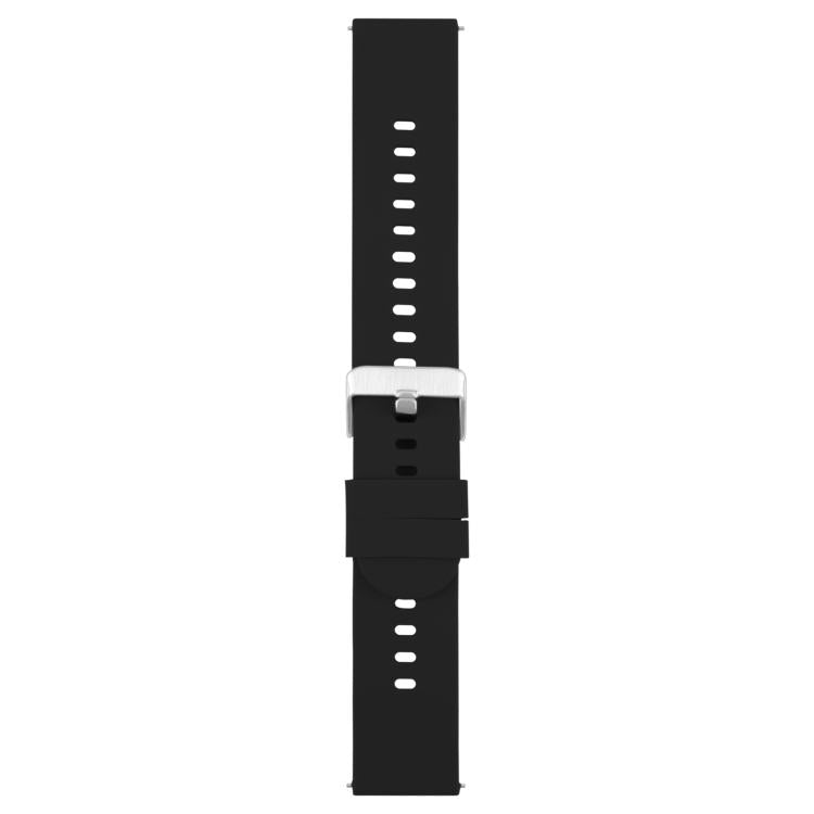 Solid Color Steel Buckle Silicone Watch Band, 18mm, 19mm, 20mm, 22mm