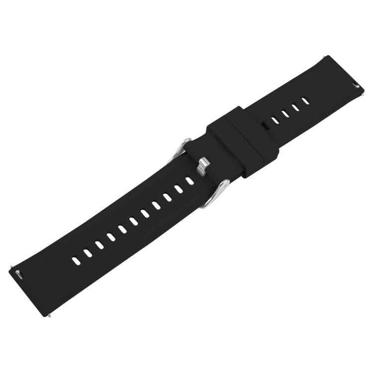 Solid Color Steel Buckle Silicone Watch Band, 18mm, 19mm, 20mm, 22mm