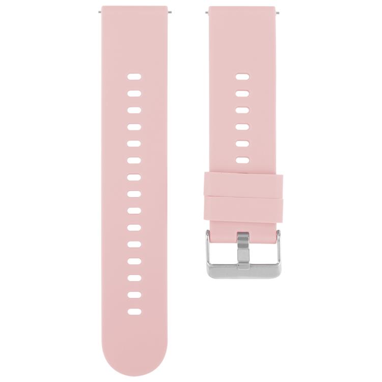 Solid Color Steel Buckle Silicone Watch Band, 18mm, 19mm, 20mm, 22mm