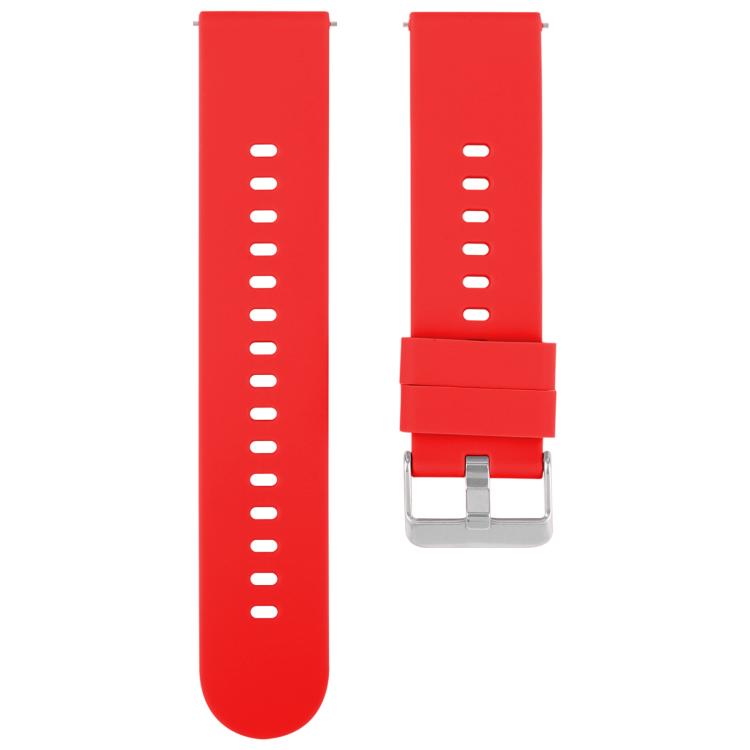Solid Color Steel Buckle Silicone Watch Band, 18mm, 19mm, 20mm, 22mm