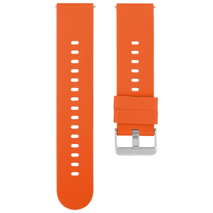 Solid Color Steel Buckle Silicone Watch Band, 18mm, 19mm, 20mm, 22mm