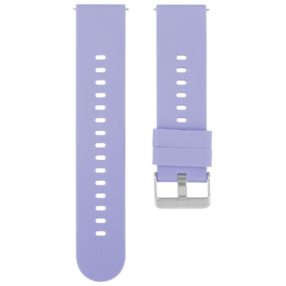 Solid Color Steel Buckle Silicone Watch Band, 18mm, 19mm, 20mm, 22mm