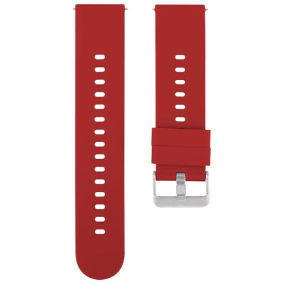 Solid Color Steel Buckle Silicone Watch Band, 18mm, 19mm, 20mm, 22mm