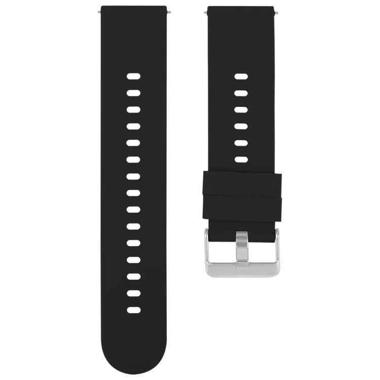 Solid Color Steel Buckle Silicone Watch Band, 18mm, 19mm, 20mm, 22mm
