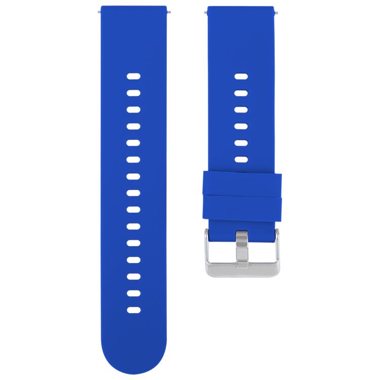 Solid Color Steel Buckle Silicone Watch Band, 18mm, 19mm, 20mm, 22mm