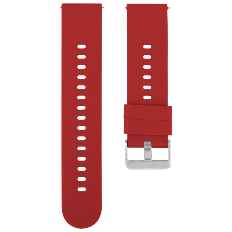 Solid Color Steel Buckle Silicone Watch Band, 18mm, 19mm, 20mm, 22mm