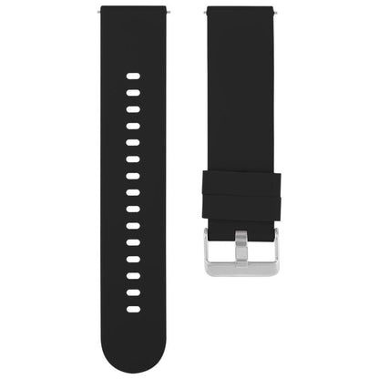 Solid Color Steel Buckle Silicone Watch Band, 18mm, 19mm, 20mm, 22mm