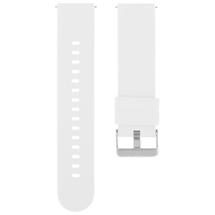 Solid Color Steel Buckle Silicone Watch Band, 18mm, 19mm, 20mm, 22mm