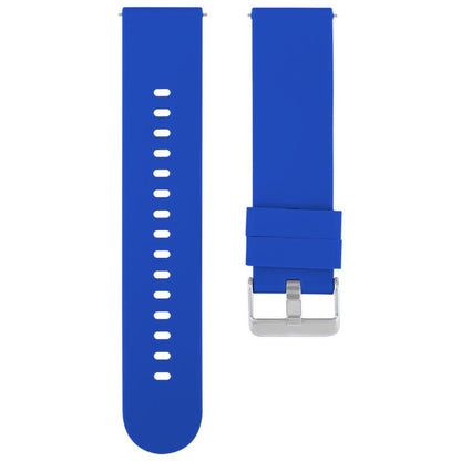 Solid Color Steel Buckle Silicone Watch Band, 18mm, 19mm, 20mm, 22mm