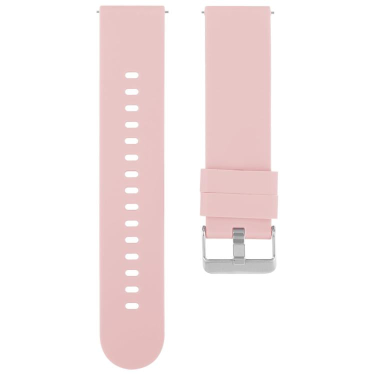 Solid Color Steel Buckle Silicone Watch Band, 18mm, 19mm, 20mm, 22mm