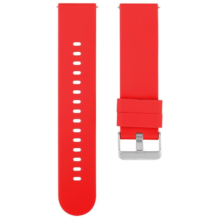 Solid Color Steel Buckle Silicone Watch Band, 18mm, 19mm, 20mm, 22mm
