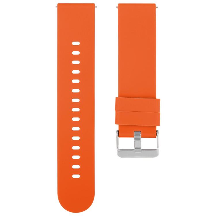 Solid Color Steel Buckle Silicone Watch Band, 18mm, 19mm, 20mm, 22mm
