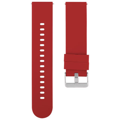Solid Color Steel Buckle Silicone Watch Band, 18mm, 19mm, 20mm, 22mm