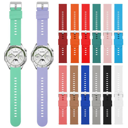 Solid Color Steel Buckle Silicone Watch Band, 18mm, 19mm, 20mm, 22mm