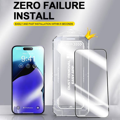 Easy Install HD Tempered Glass Film, For iPhone 16e / 14 / 13 Pro / 13, For iPhone 16 Pro Max, For iPhone 16 Pro, For iPhone 16 Plus / 15 Plus, For iPhone 16 / 15, For iPhone 15 Pro Max, For iPhone 15 Pro, For iPhone 14 Plus / 13 Pro Max���������������...