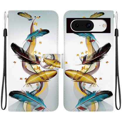 Crystal Texture Colored Drawing Leather Phone Case, For Google Pixel 8